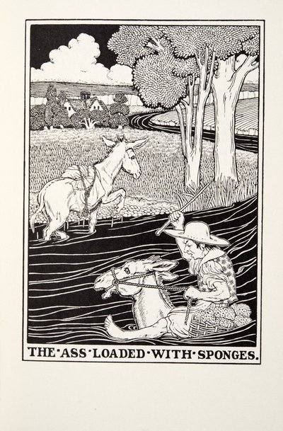 The Ass Loaded with Sponges, from Fontaine Fables by Percy J. Billingshurst