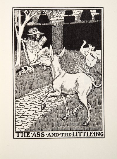 The Ass and the Little Dog, from Fontaine Fables by Percy J. Billingshurst