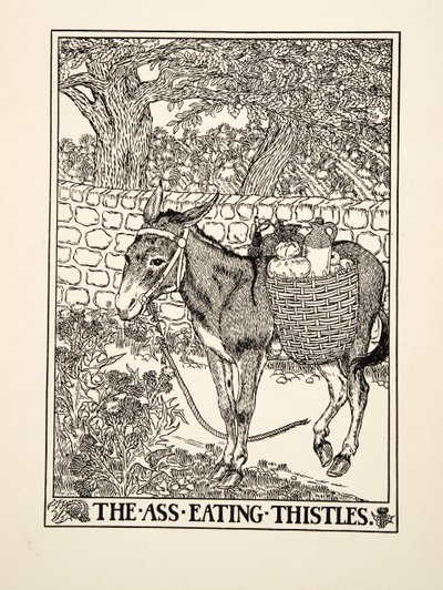The Ass Eating Thistles, from A Hundred Fables of Aesop by Percy J. Billingshurst