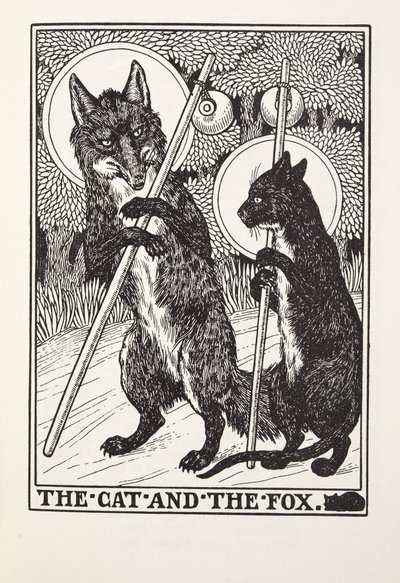 The Cat and the Fox, from Fontaine Fables, pub. 1905 by Percy J. Billingshurst