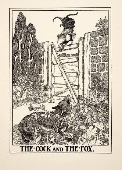 The Cock and the Fox, from A Hundred Fables of Aesop by Percy J. Billingshurst