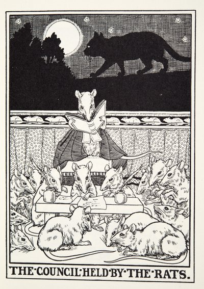 The Council held by the Rats, from Fontaine Fables by Percy J. Billingshurst