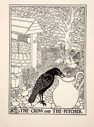 The Crow and the Pitcher, from A Hundred Fables of Aesop by Percy J. Billingshurst