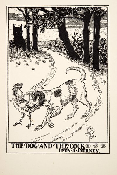 The Dog and the Cock upon a Journey, from A Hundred Fables of Aesop by Percy J. Billingshurst