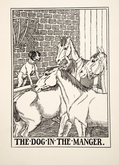The Dog in the Manger, from A Hundred Fables of Aesop by Percy J. Billingshurst