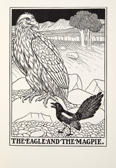 The Eagle and the Magpie, from Fontaine Fables by Percy J. Billingshurst