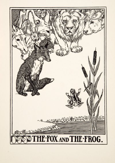 The Fox and the Frog, from A Hundred Fables of Aesop, pub. 1903 by Percy J. Billingshurst