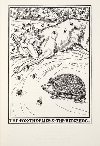 The Fox, the Flies and the Hedgehog, from Fontaine Fables by Percy J. Billingshurst