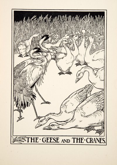 The Geese and the Cranes, from A Hundred Fables of Aesop by Percy J. Billingshurst
