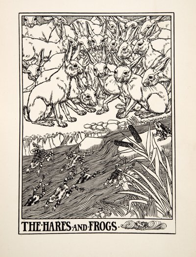 The Hares and Frogs, from A Hundred Fables of Aesop by Percy J. Billingshurst