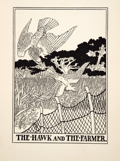 The Hawk and the Farmer, from A Hundred Fables of Aesop, pub. 1903 by Percy J. Billingshurst