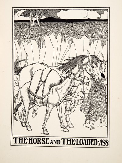 The Horse and the Loaded Ass, from A Hundred Fables of Aesop, pub. 1903 by Percy J. Billingshurst