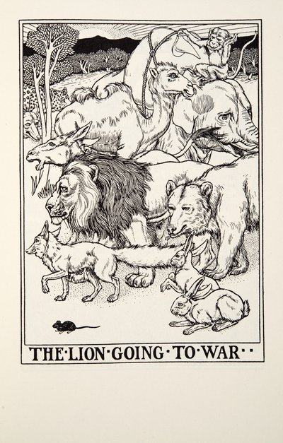 The Lion Going to War, from Fontaine Fables by Percy J. Billingshurst
