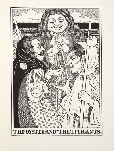 The Oyster and the Litigants, from Fontaine Fables, pub. 1905 by Percy J. Billingshurst
