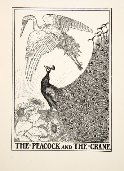 The Peacock and the Crane, from A Hundred Fables of Aesop by Percy J. Billingshurst