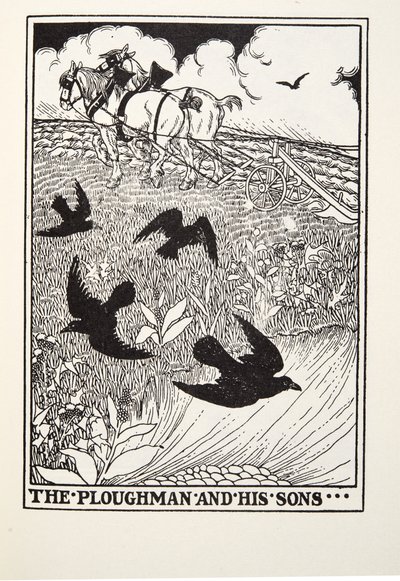 The Ploughman and his Sons, from Fontaine Fables, pub. 1905 by Percy J. Billingshurst