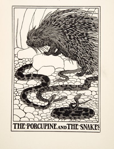 The Porcupine and the Snakes, from A Hundred Fables of Aesop, published 1903 by Percy J. Billingshurst