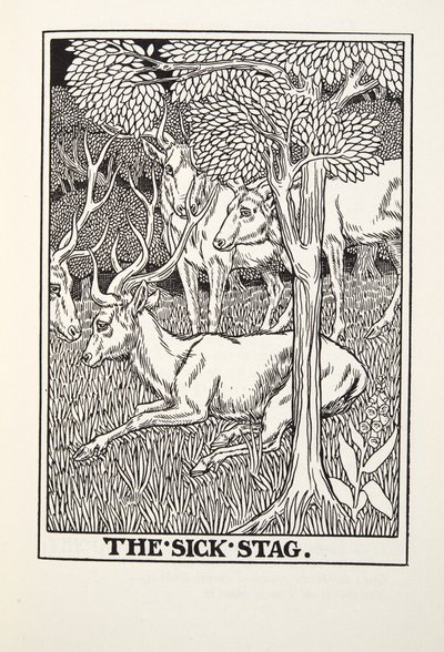 The Sick Stag, from Fontaine Fables, pub. 1905 by Percy J. Billingshurst