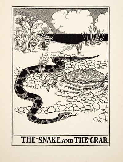 The Snake and the Crab, from A Hundred Fables of Aesop by Percy J. Billingshurst