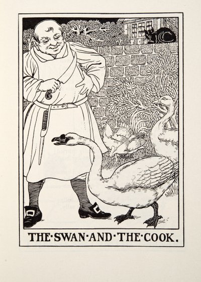 The Swan and the Cook, from Fontaine Fables, pub. 1905 by Percy J. Billingshurst