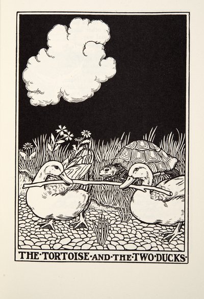 The Tortoise and the Two Ducks, from Fontaine Fables by Percy J. Billingshurst