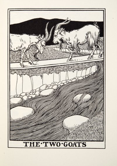 The Two Goats, from Fontaine Fables, pub. 1905 by Percy J. Billingshurst