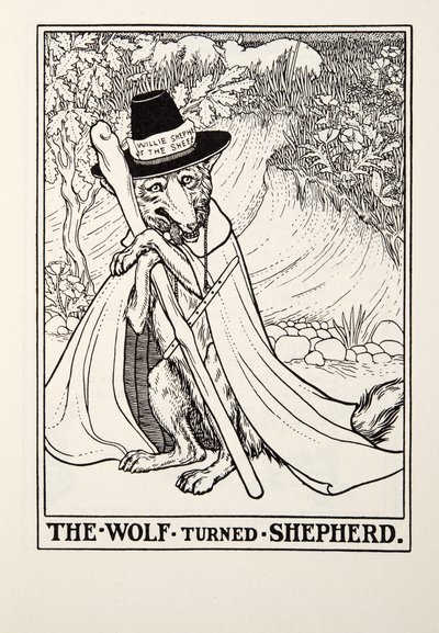The Wolf Turned Shepherd, from Fontaine Fables, pub. 1905 by Percy J. Billingshurst