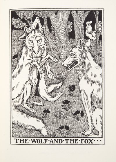 The Wolf and the Fox, from Fontaine Fables, pub. 1905 by Percy J. Billingshurst