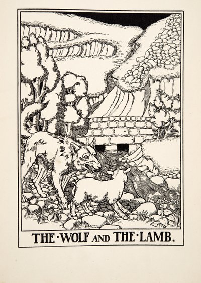 The Wolf and the Lamb, from A Hundred Fables of Aesop, pub.1903 by Percy J. Billingshurst