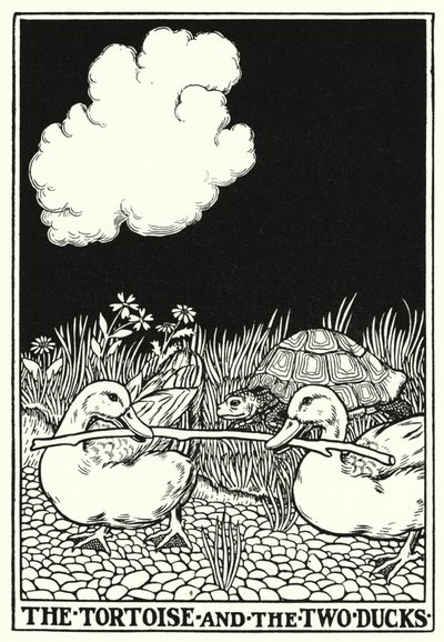 Fables of La Fontaine: The tortoise and the two ducks by Percy James Billinghurst