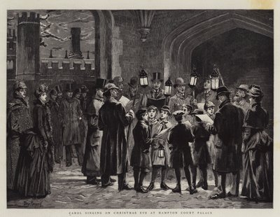 Carol Singing on Christmas Eve at Hampton Court Palace by Percy Macquoid