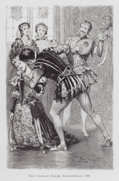 Dancing: The Cushion Dance, Elizabethan by Percy Macquoid