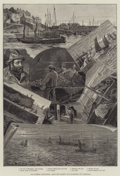 Our Fishing Industries, Drift-Net Fishing for Pilchards off Cornwall by Percy Robert Craft