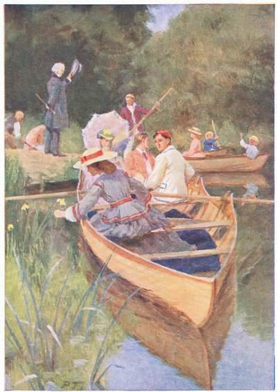 Laurie and Jo rowed one boat, from Little Women published by Associated Newspapers Limited, c.1940 by Percy Tarrant