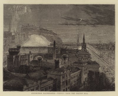 Edinburgh Illuminated, viewed from the Calton Hill by Percy William Justyne