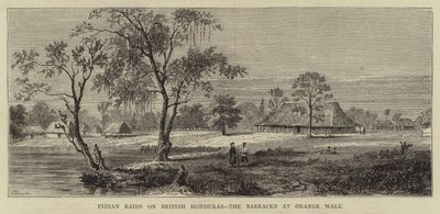 Indian raids on British Honduras, the Barracks at Orange Walk by Percy William Justyne