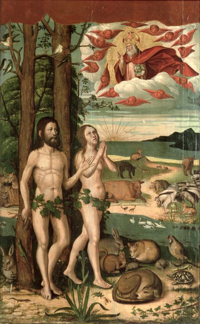Adam and Eve in the Garden of Eden by Pere Mates