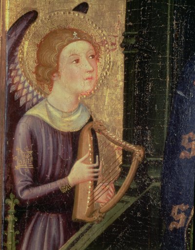 Angel playing a Harp (detail) by Pere Serra