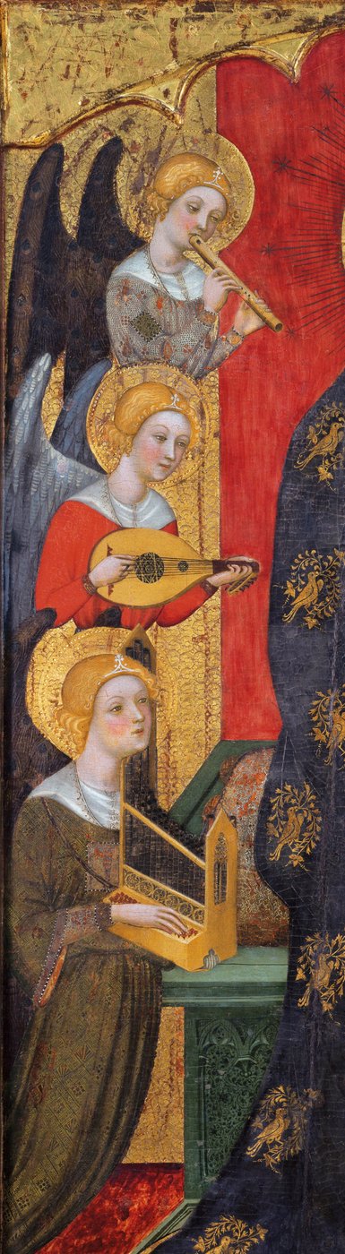 Madonna with Angels Playing Music (detail), ca 1380 by Pere Serra