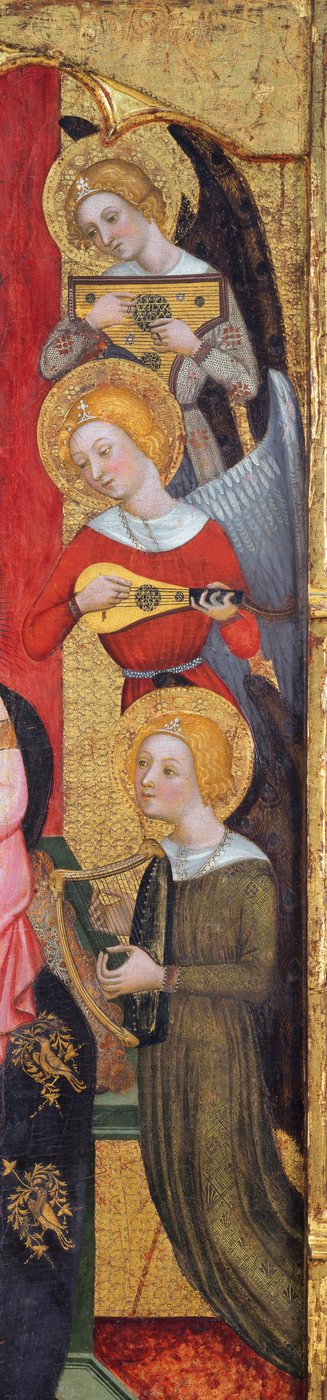 Madonna with Angels Playing Music (detail) by Pere Serra
