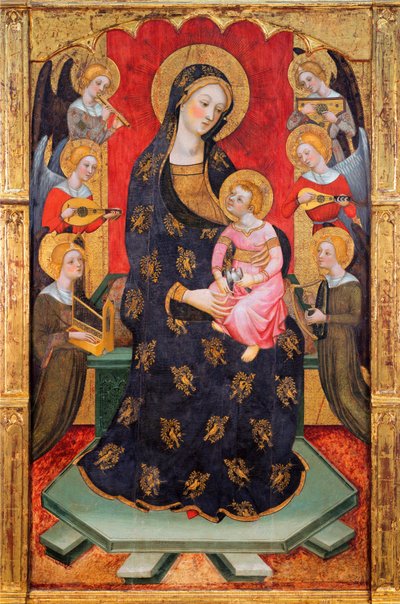 Madonna with Angels Playing Music by Pere Serra