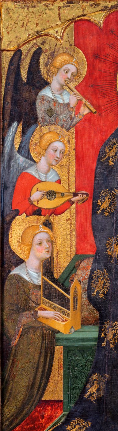 Madonna with Angels Playing Music (Detail) by Pere Serra (active around 1357-1406) by Pere Serra