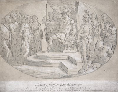 Alexandre et Timoclee, engraved by Nicolas Lesueur by Perino del Vaga