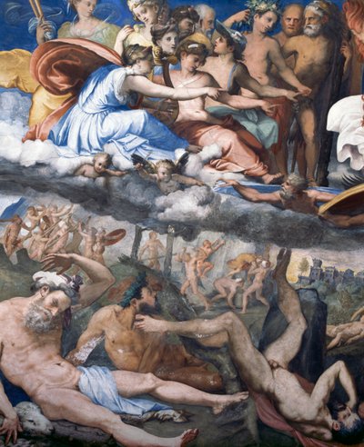 Fall of Giants or Jupiter Hurling Thunderbolts at Rebellious Giants by Perino del Vaga
