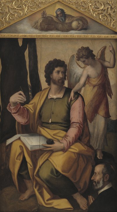 Matthew the Evangelist with Benefactor by Perino del Vaga