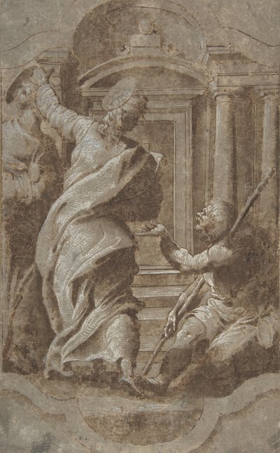 Saints Peter and John Healing a Cripple at the Gate of the Temple by Perino del Vaga