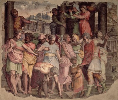 Tarquinius the Proud Founding the Temple of Jupiter on Capitol Hill by Perino del Vaga