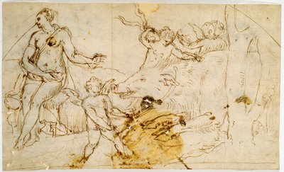 Venus, Putti and a Wild Boar by Perino del Vaga