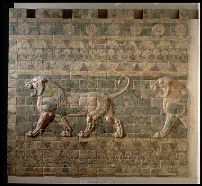 Frieze of Lions from the Palace of Darius the Great from Susa, Iran, Achaemenid Period, c.500 BC by Persian School