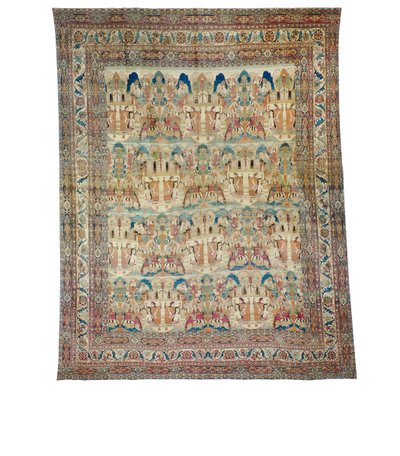 A Pictorial Lavar Kirman Carpet, Southeast Persia by Persian School